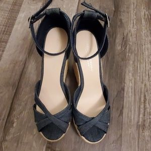 Christian Siriano Denim Wedges
